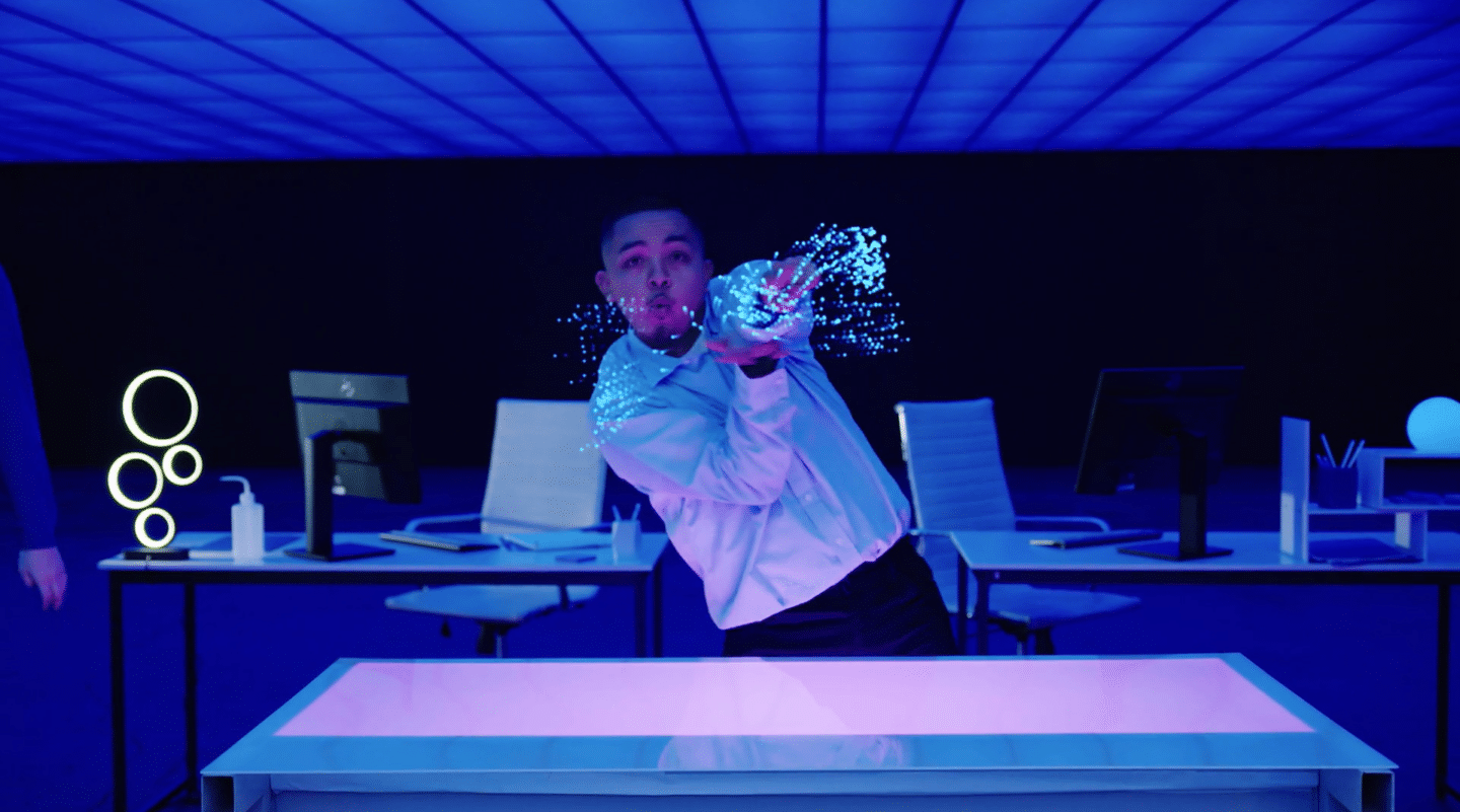 man dancing with CGI